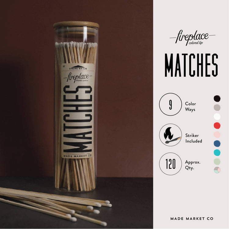 Apothecary Vintage Fireplace Gray Matches