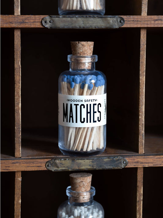 Mini Apothecary Vintage Blue Matches