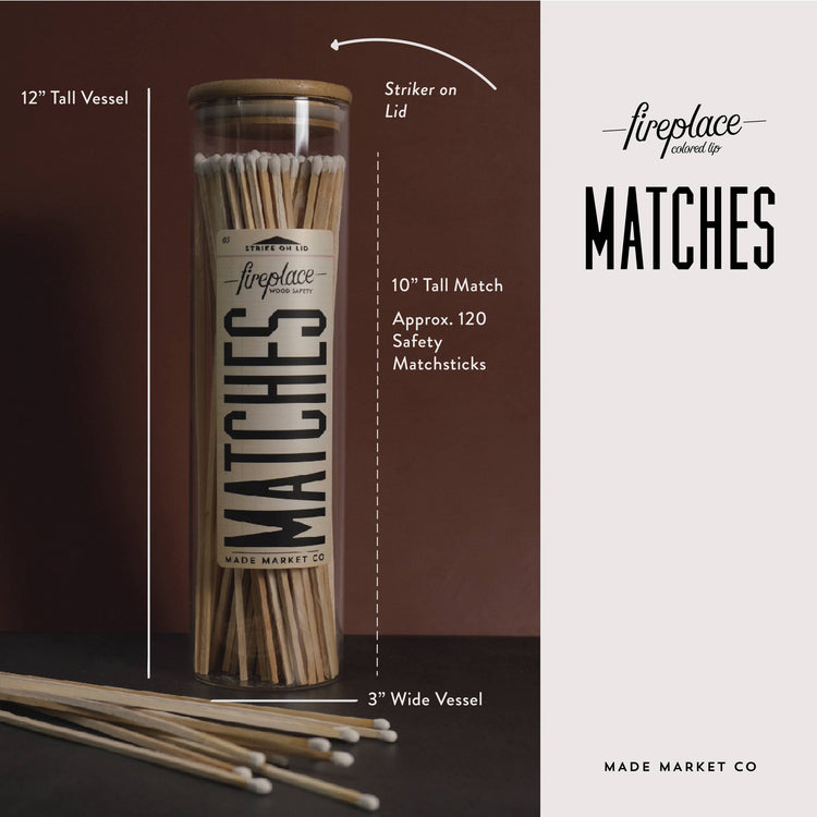 Apothecary Vintage Fireplace Gray Matches