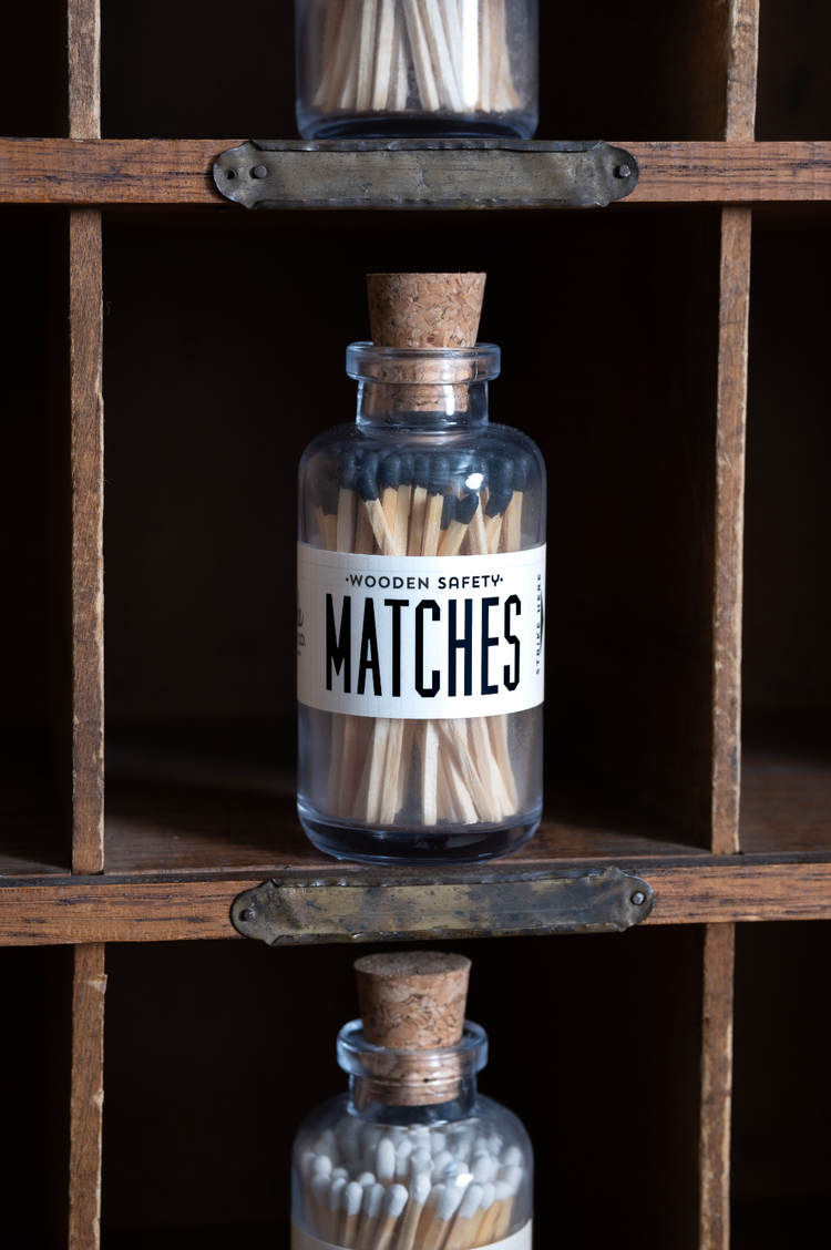 Mini Apothecary Vintage Black Matches