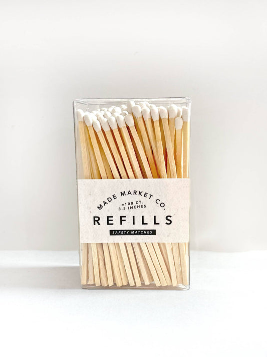 Refills of Wooden Safety Matches & Refill - WHITE