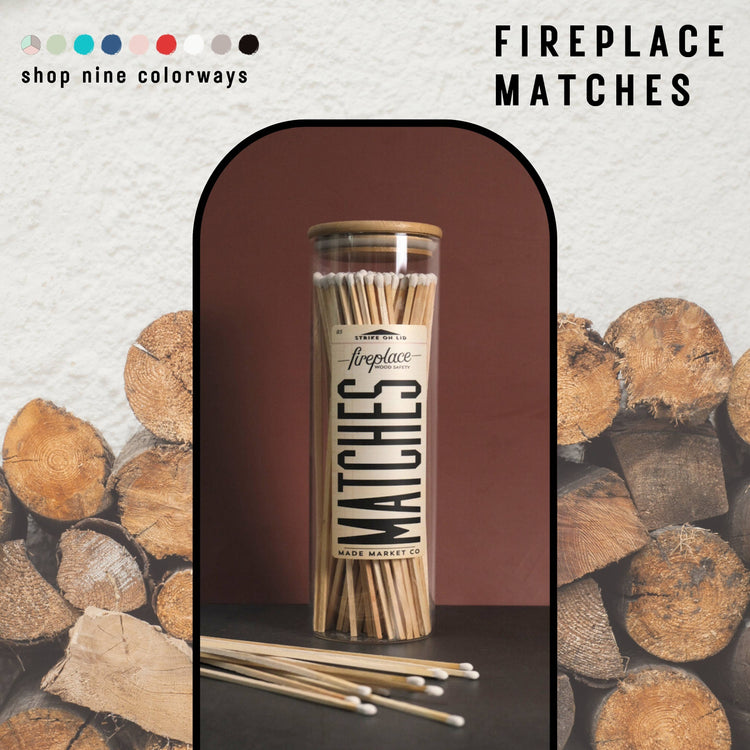 Apothecary Vintage Fireplace Gray Matches