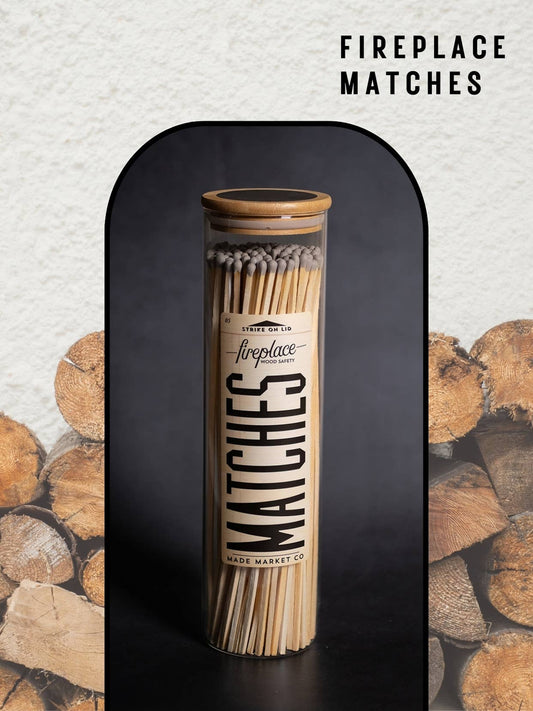 Apothecary Vintage Fireplace Gray Matches